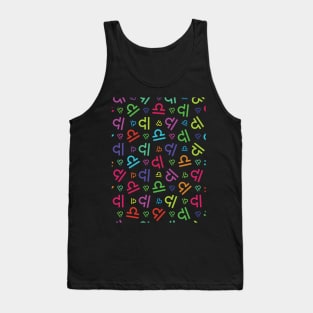 Pattern Libra Zodiac Sign Horoscope Astrology Symbol Black Tank Top